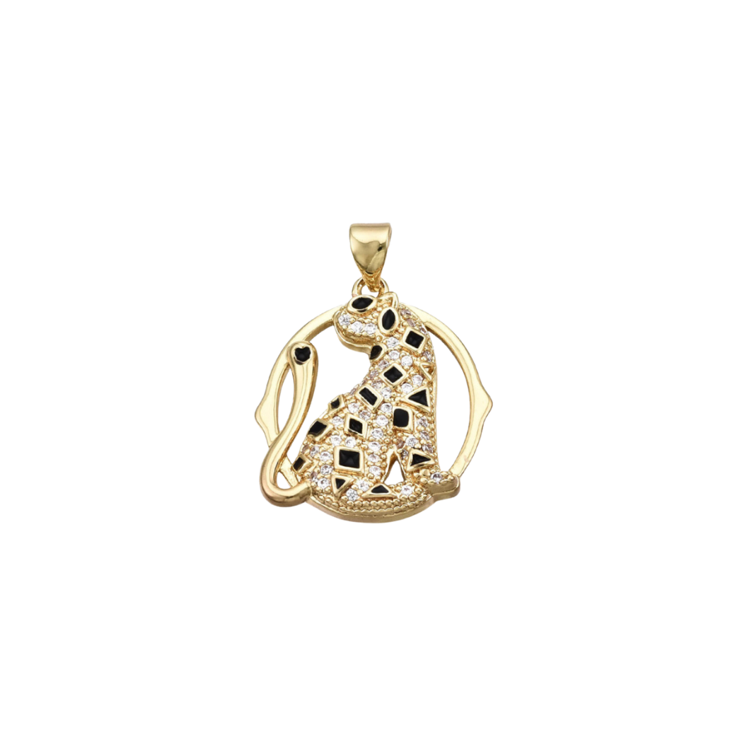 Gold Abstract Cheetah Charm