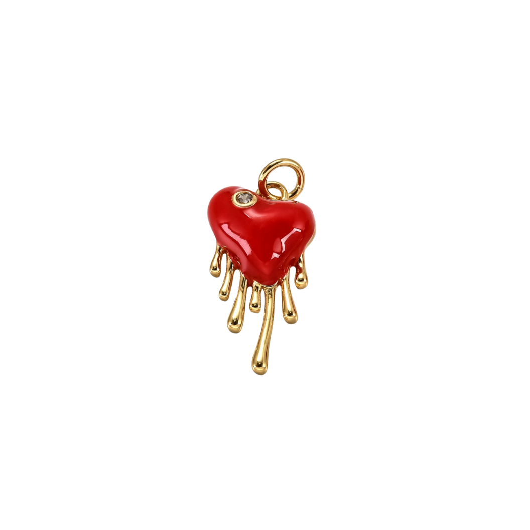 Gold Bleeding Heart Charm
