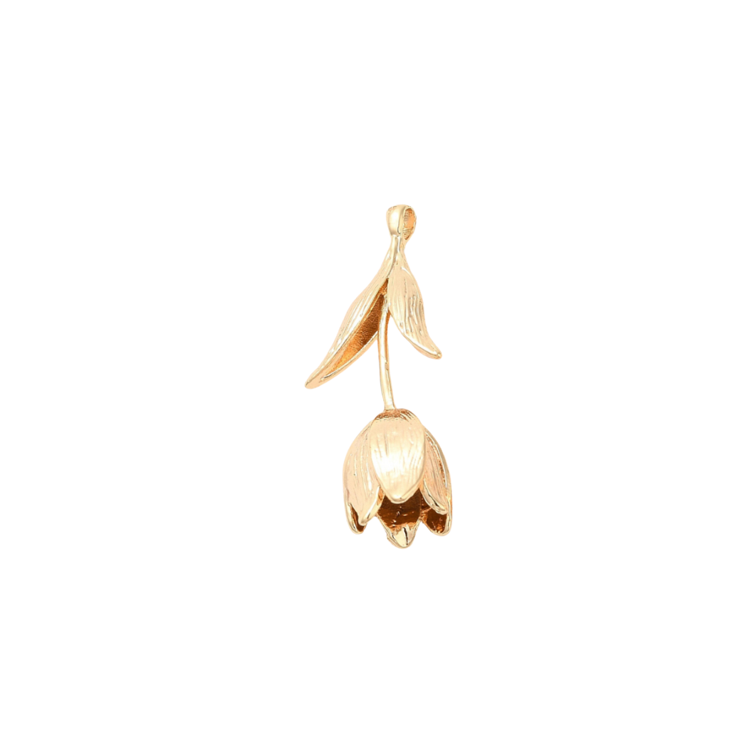 Gold Etched Tulip Charm