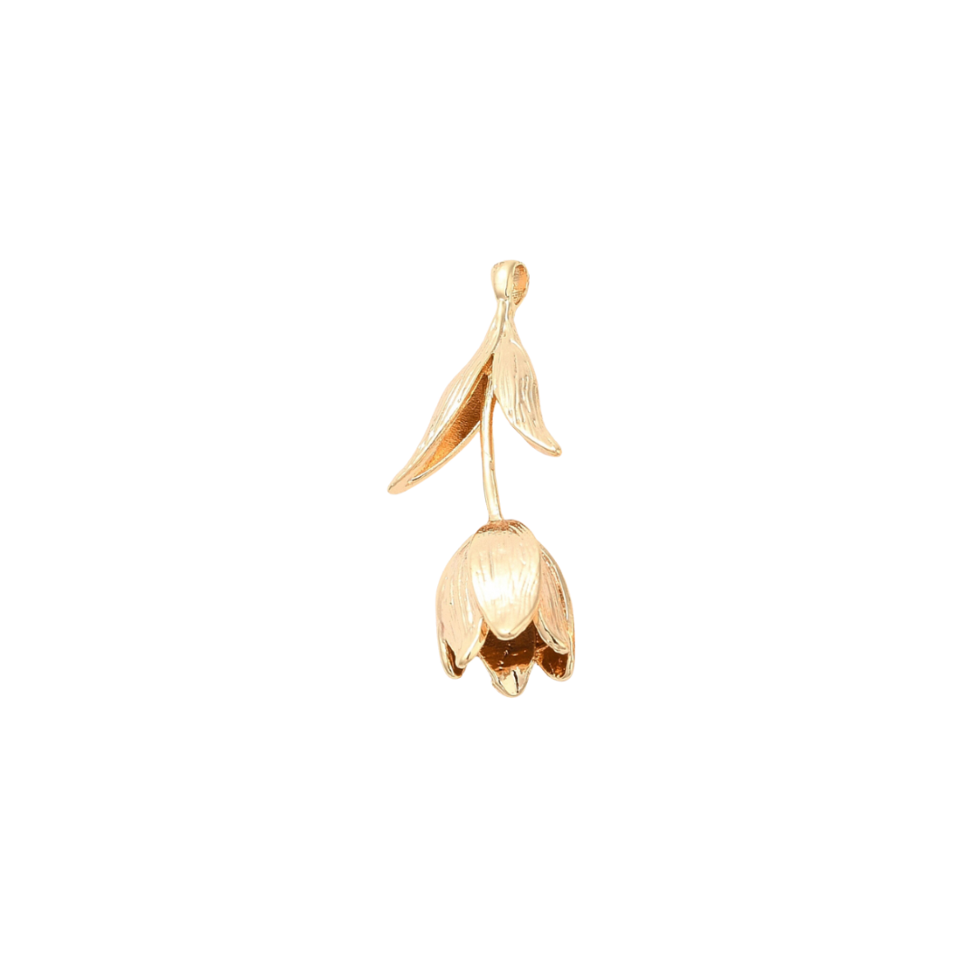 Gold Etched Tulip Charm