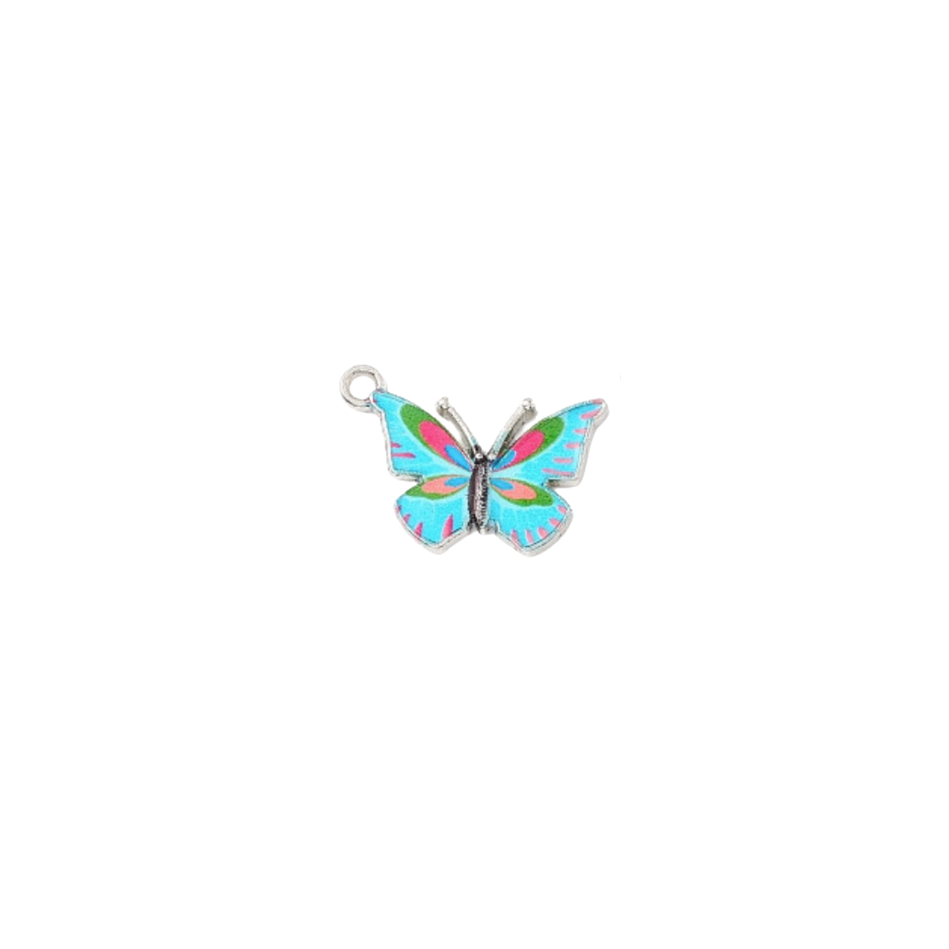 Silver Blue Butterfly Charm