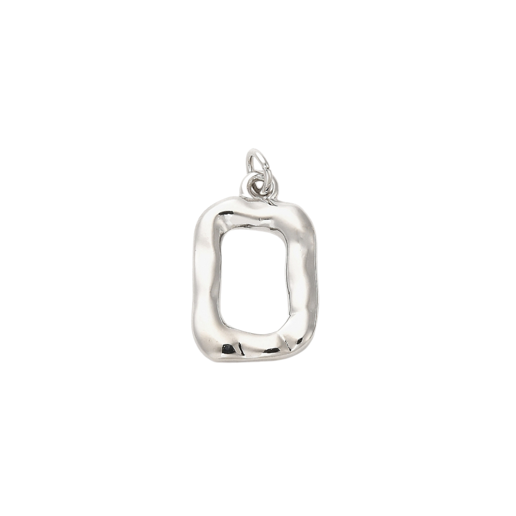 Silver Open Rectangle Charm