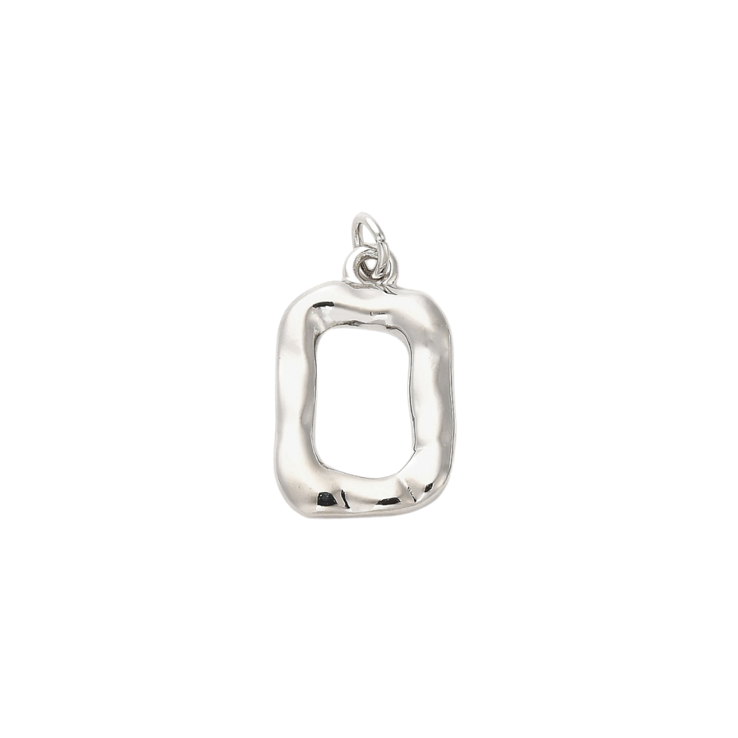 Silver Open Rectangle Charm