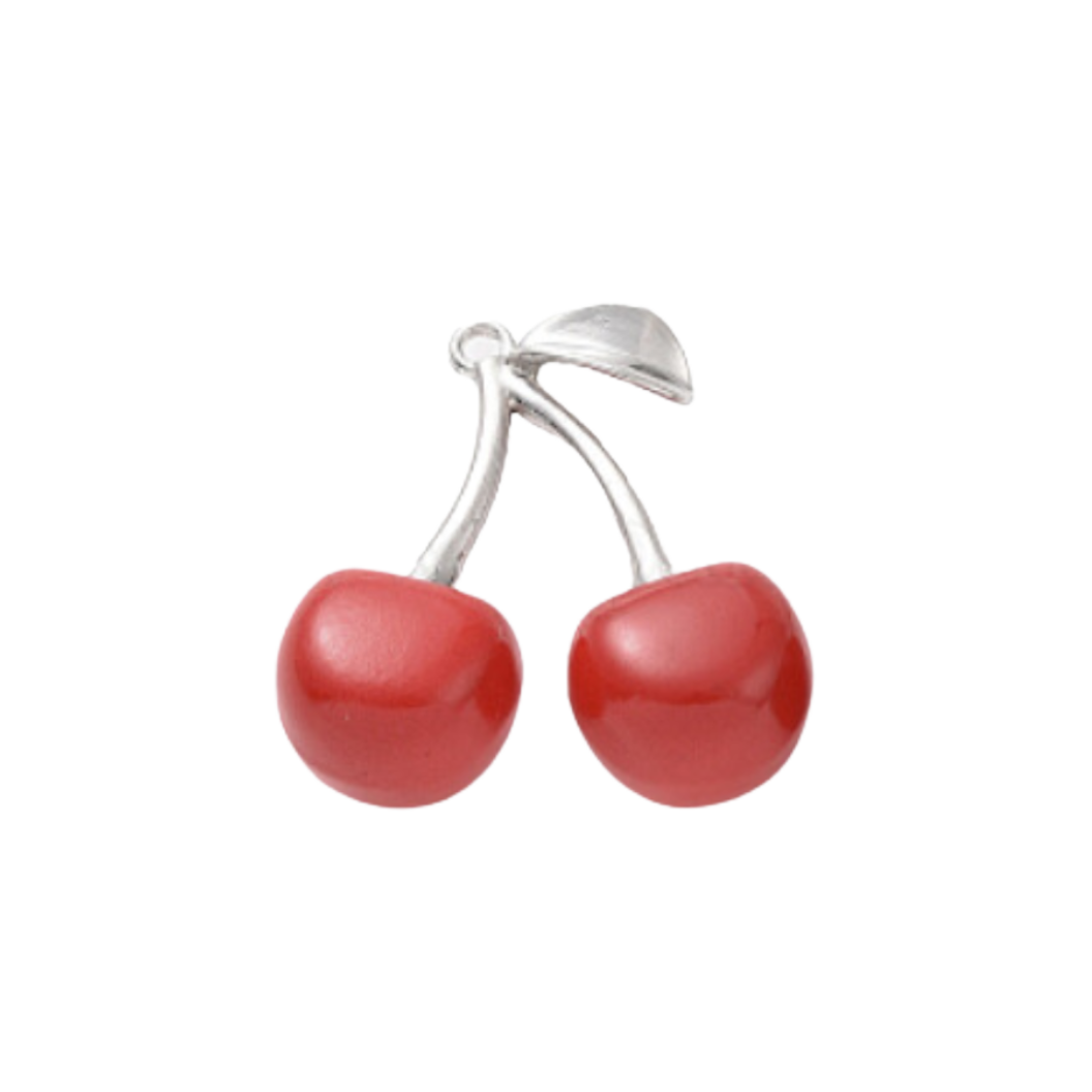 Silver Cherry Bomb Charm