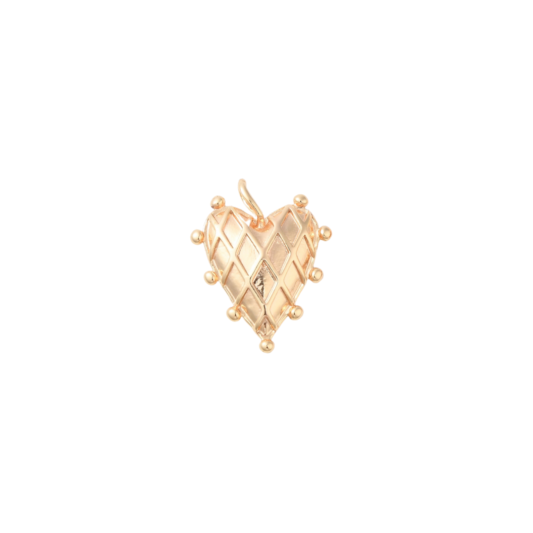 Gold Argyle Studded Heart Charm