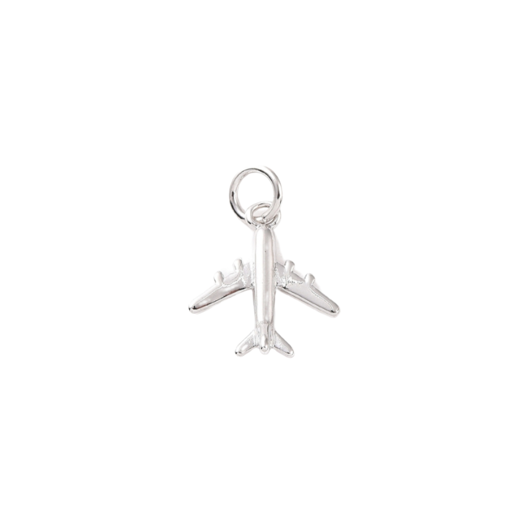 Silver Take Me Away Airplane Charm