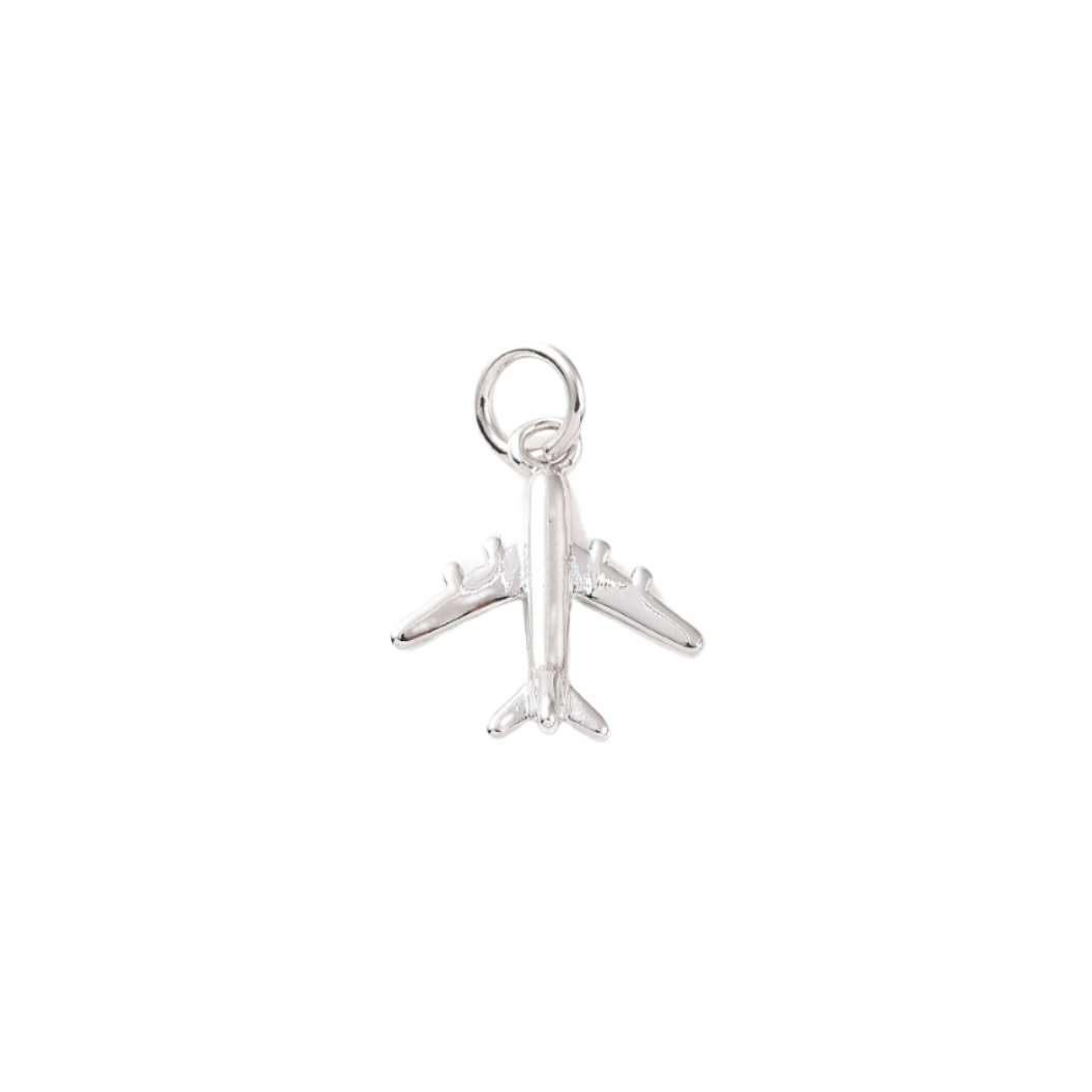 Silver Take Me Away Airplane Charm
