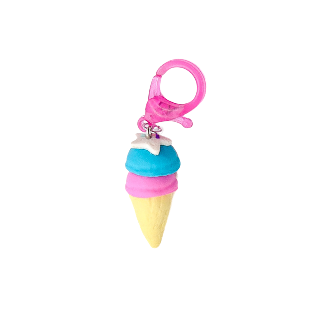 Blue Ice Cream Cone Lanyard Charm