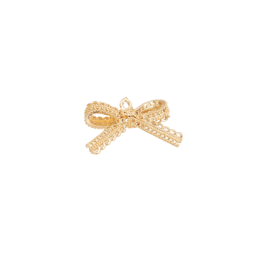 Gold Lacey Bow Charm