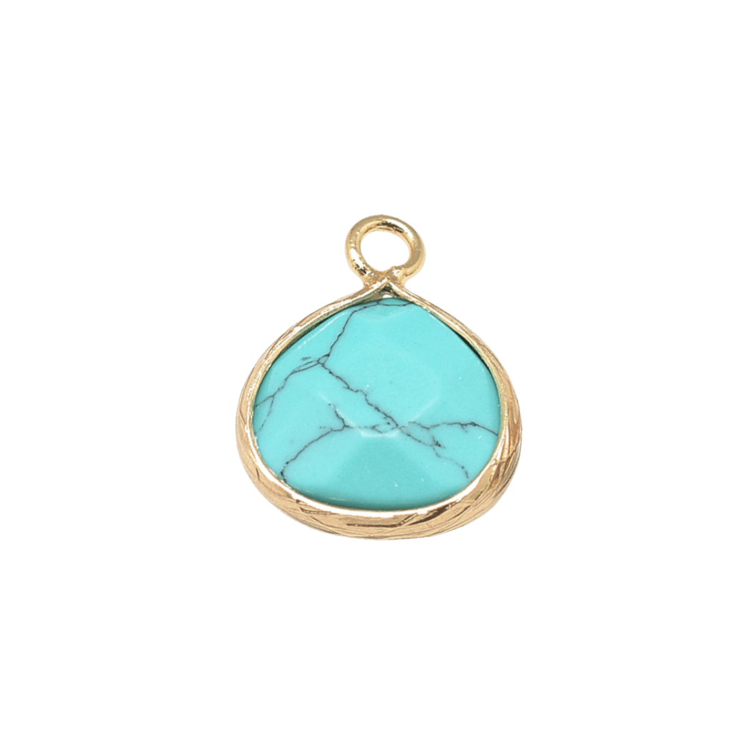 Gold Framed Turquoise Teardrop Charm
