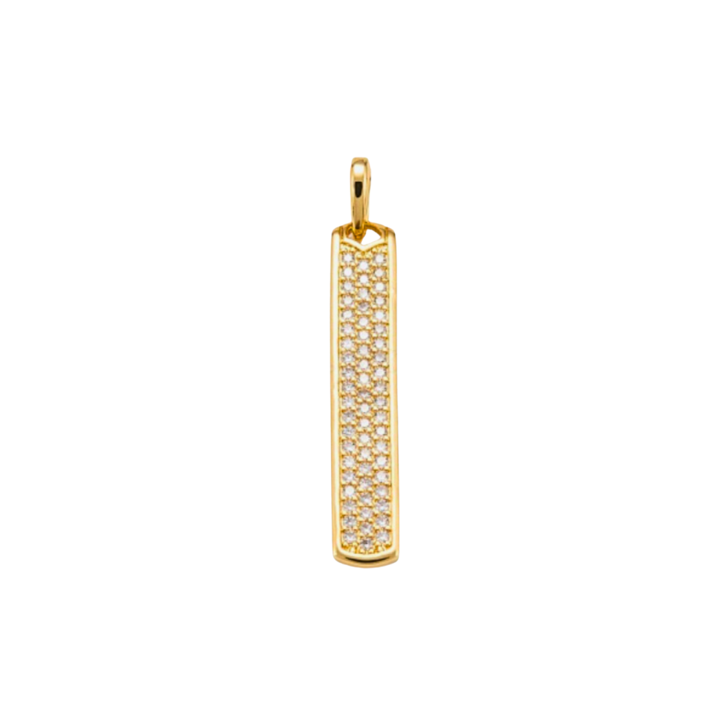 Gold Micro Pave Bar Charm