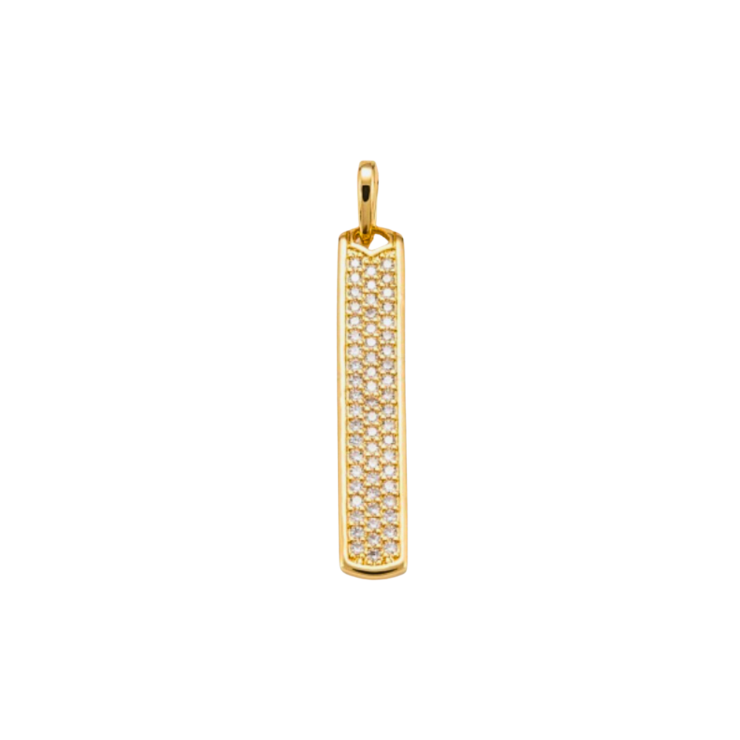Gold Micro Pave Bar Charm