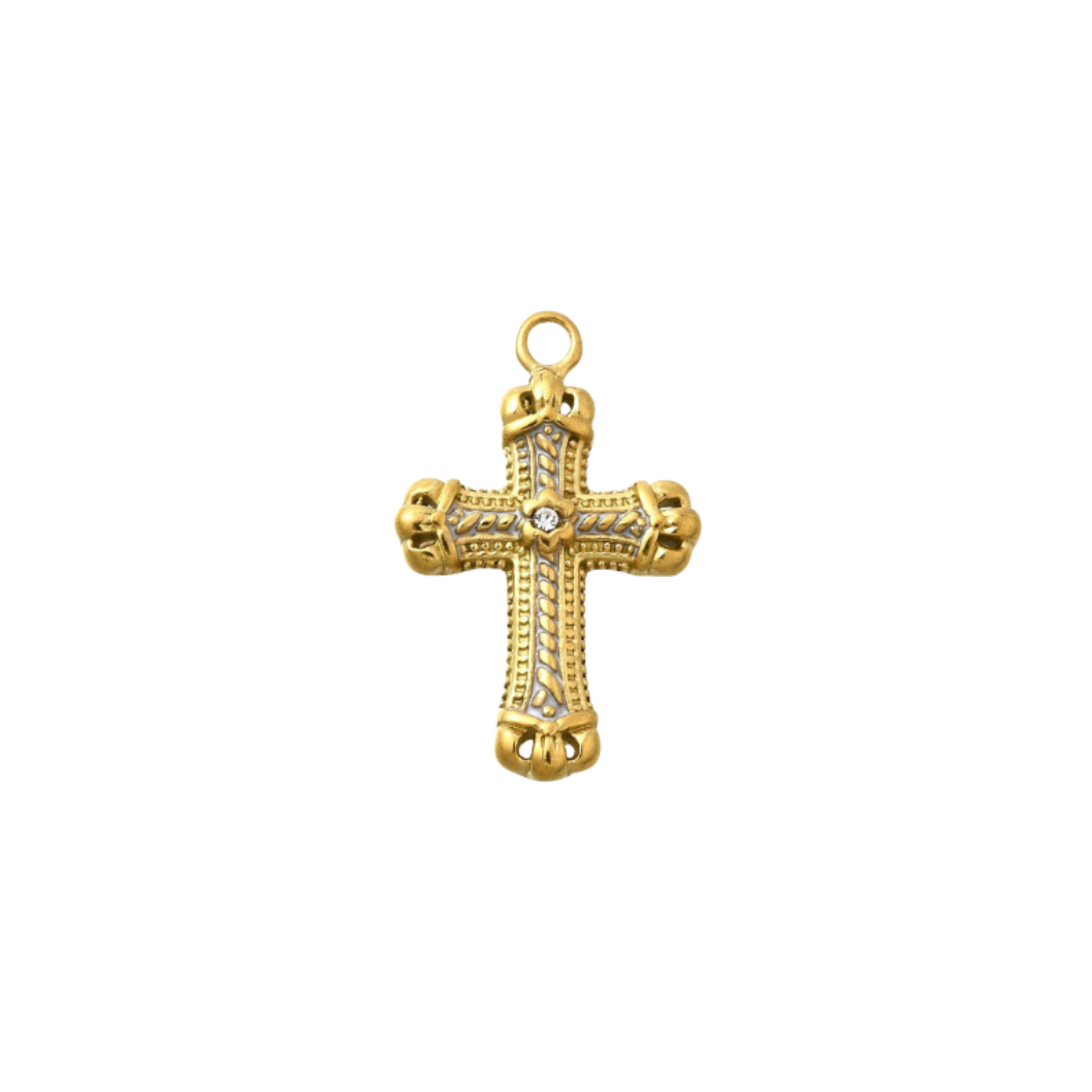 Transparent view of the Gold Regal Faith Cross Charm