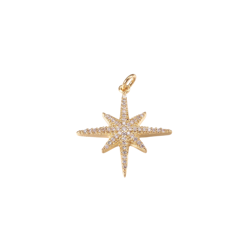 Transparent view of the Gold Large Starburst Charm