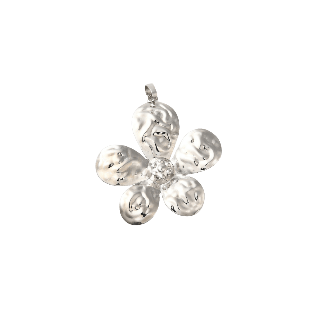 Transparent view of the Silver 5 Petal Flower Charm