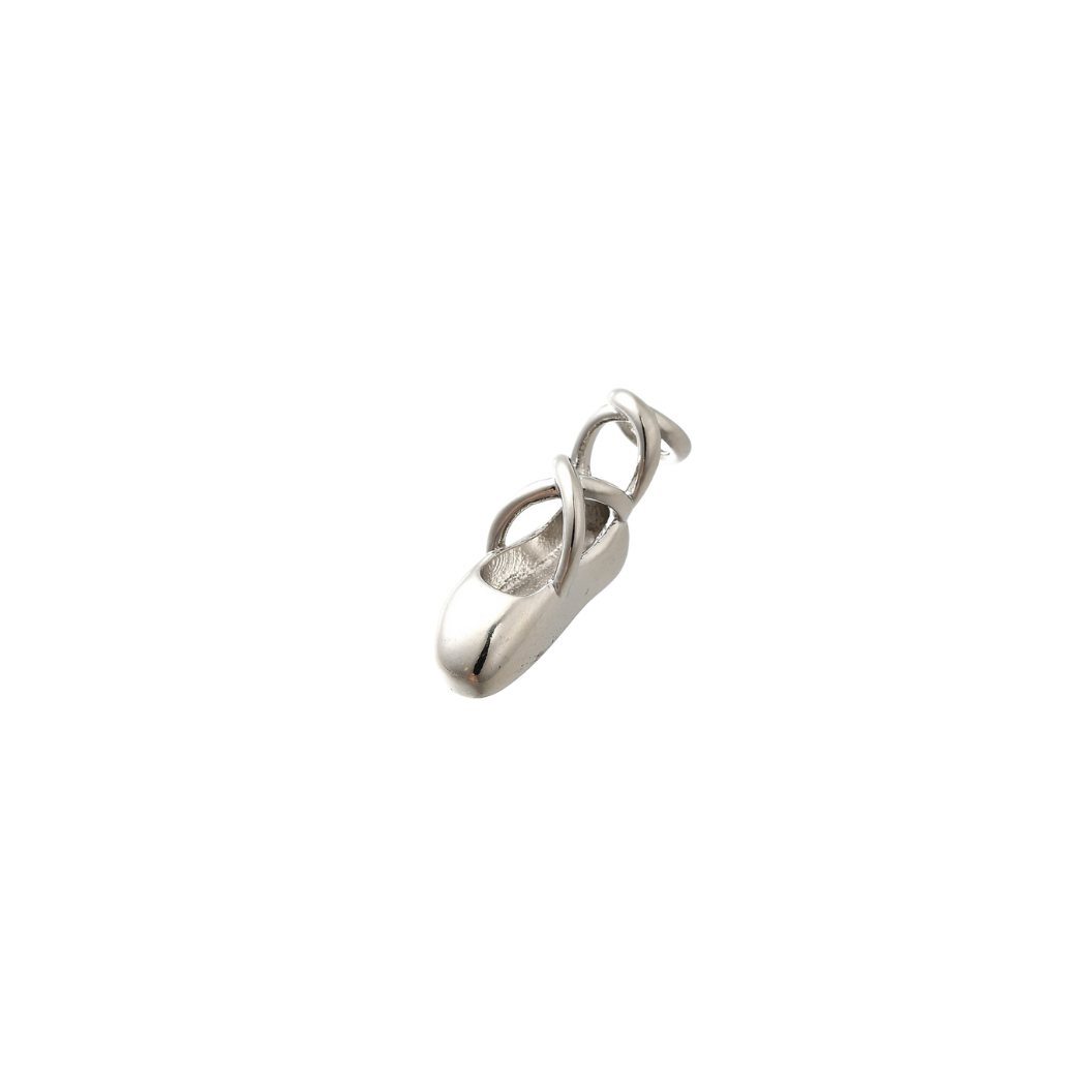 Transparent view of the Silver Ballerina Slipper Charm