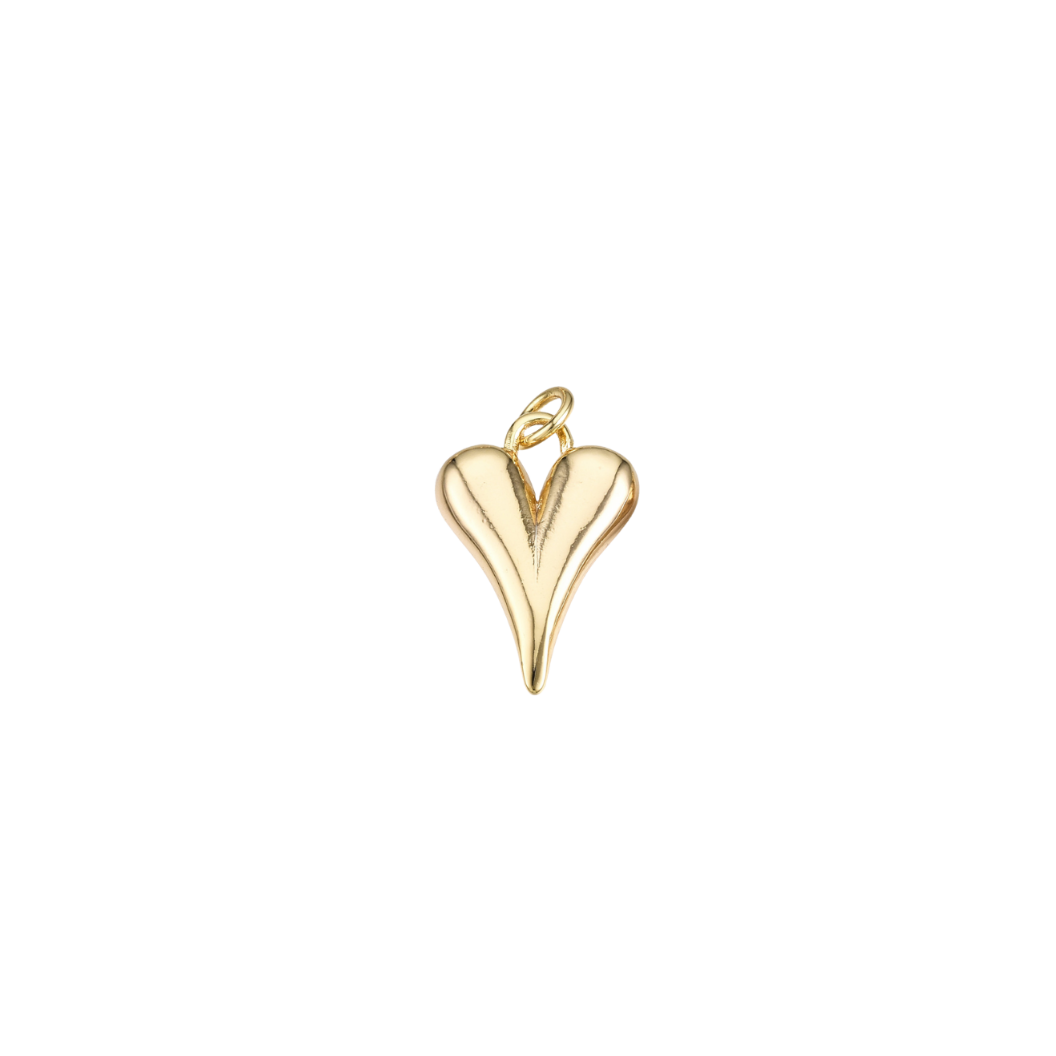 Transparent view of the Micro Gold Puff Heart Charm