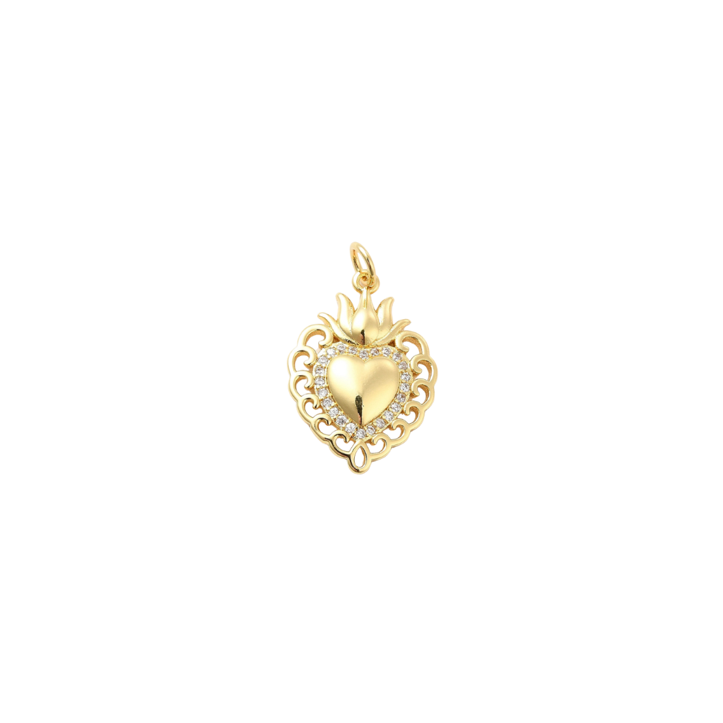 Gold Sacred Heart Charm