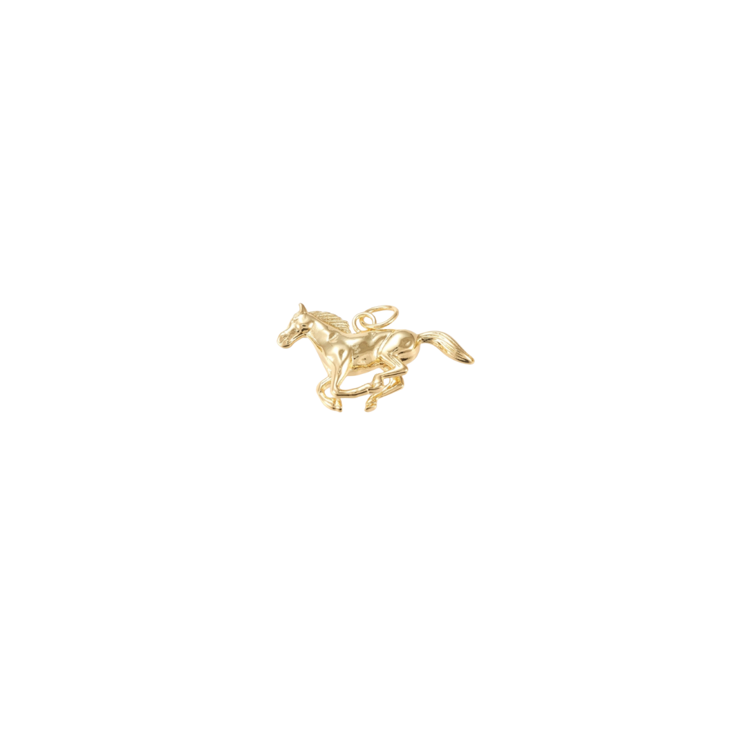 Transparent view of the Gold Race Horse Charm