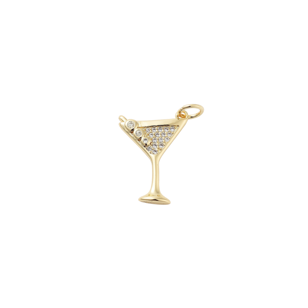 Transparent view of the Gold Cubic Zirconia Martini Glass