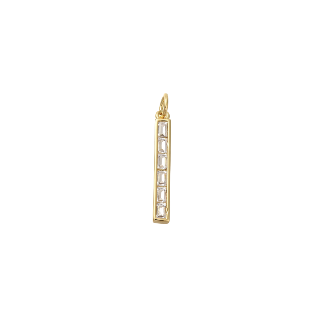 Gold Crystal Bar Charm