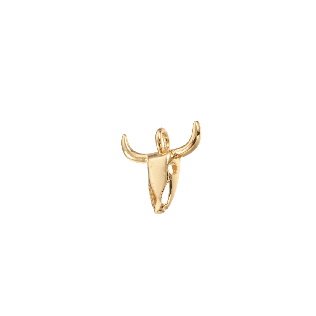 Transparent view of the Gold Texas Longhorn Charm