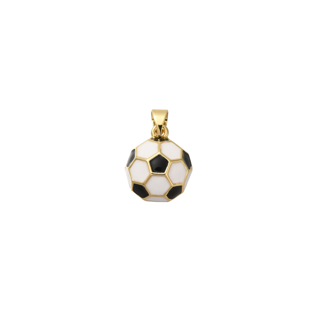 Transparent view of the Gold Soccer Ball Charm