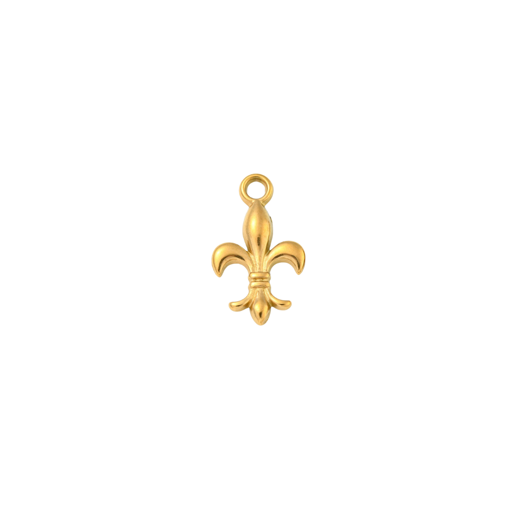Transparent view of the Gold Fleur De Lis Charm