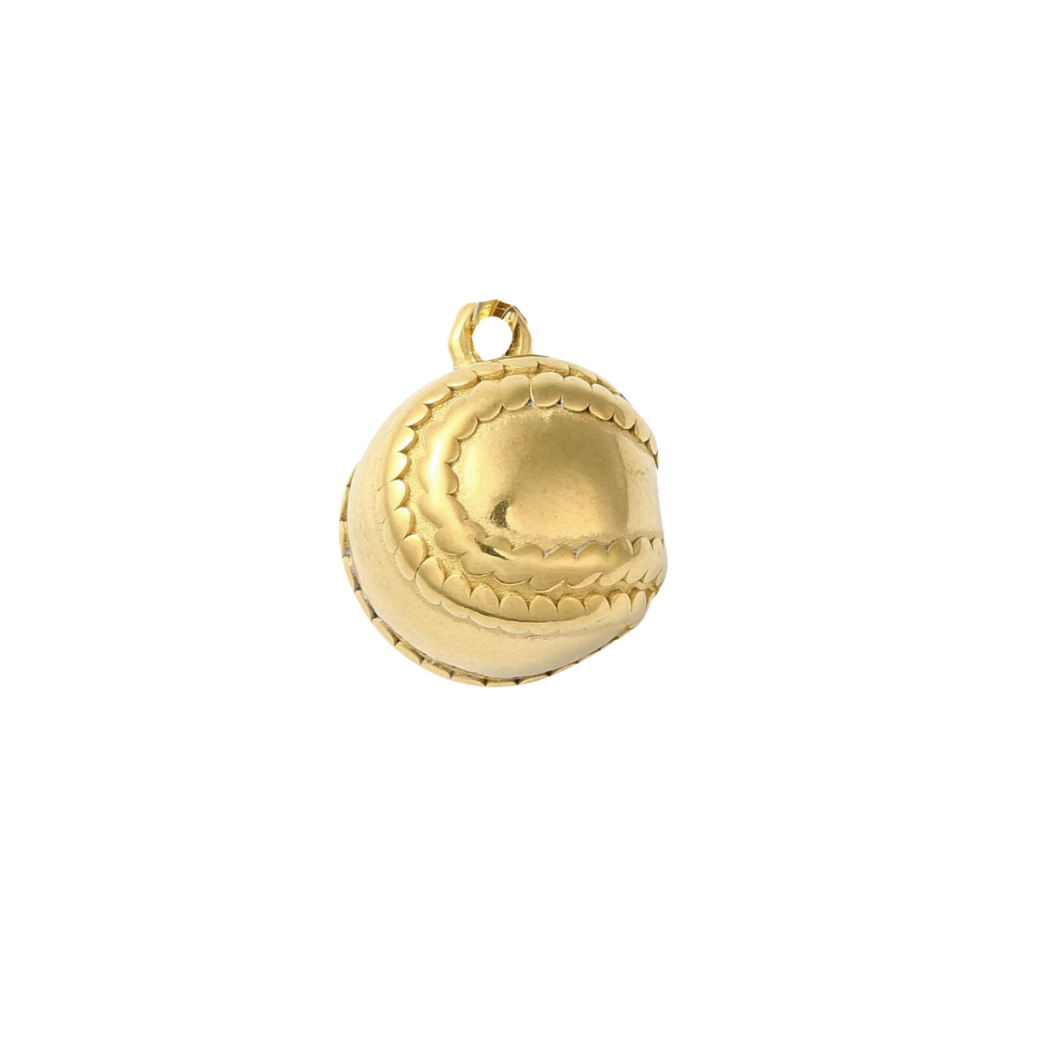 Transparent view of the Gold Baseball Charm