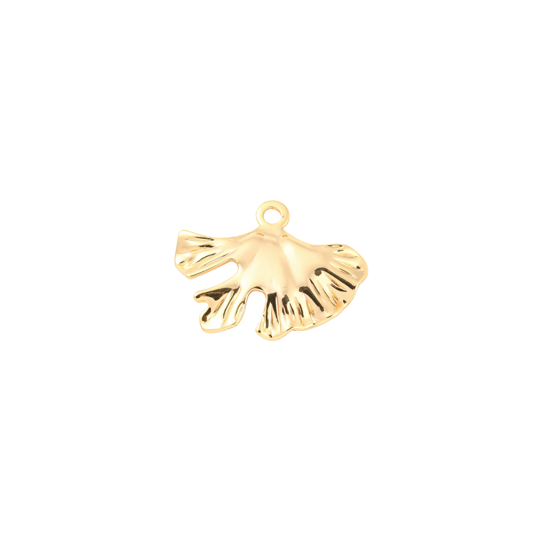 Gold Ginkgo Leaf Charm