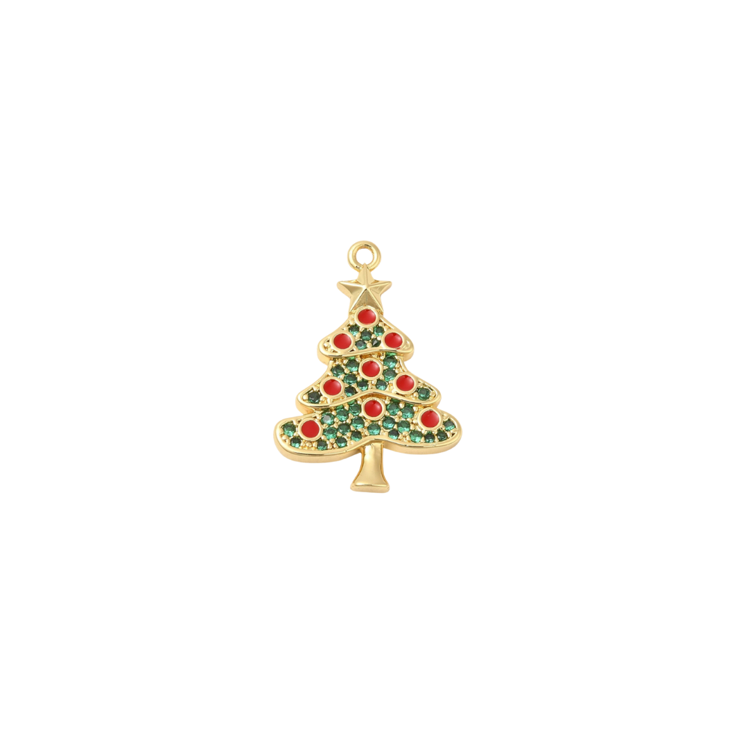 Gold O Christmas Tree Charm