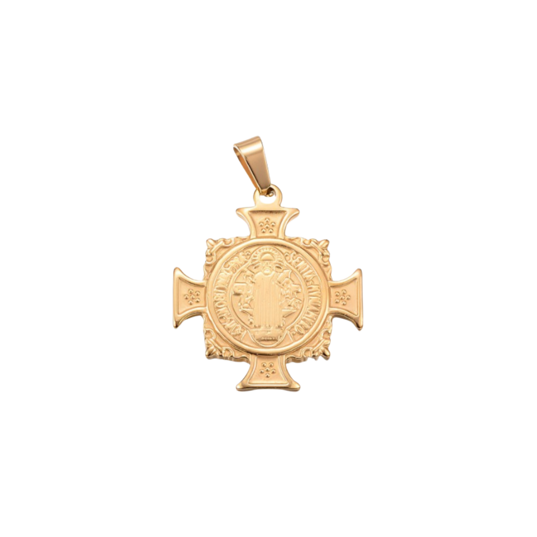Gold Saint Benedict Medal Charm