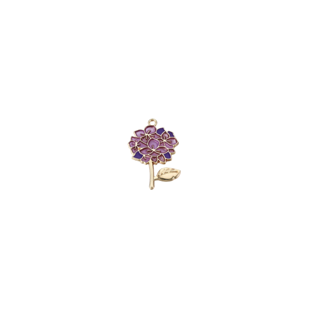 Gold Violet Hydrangea Charm