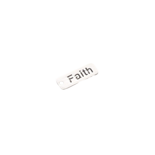 Silver Faith Bar Charm