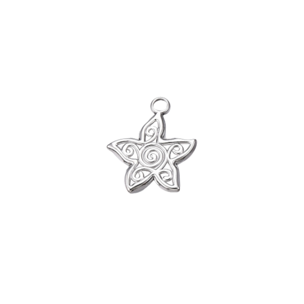 Silver Swirled Lily Flower Charm