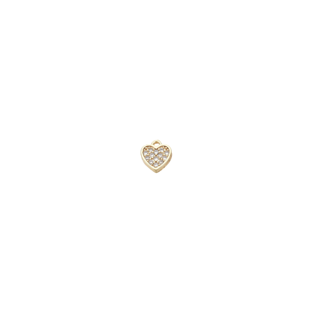 Gold Crystal Heart Charm