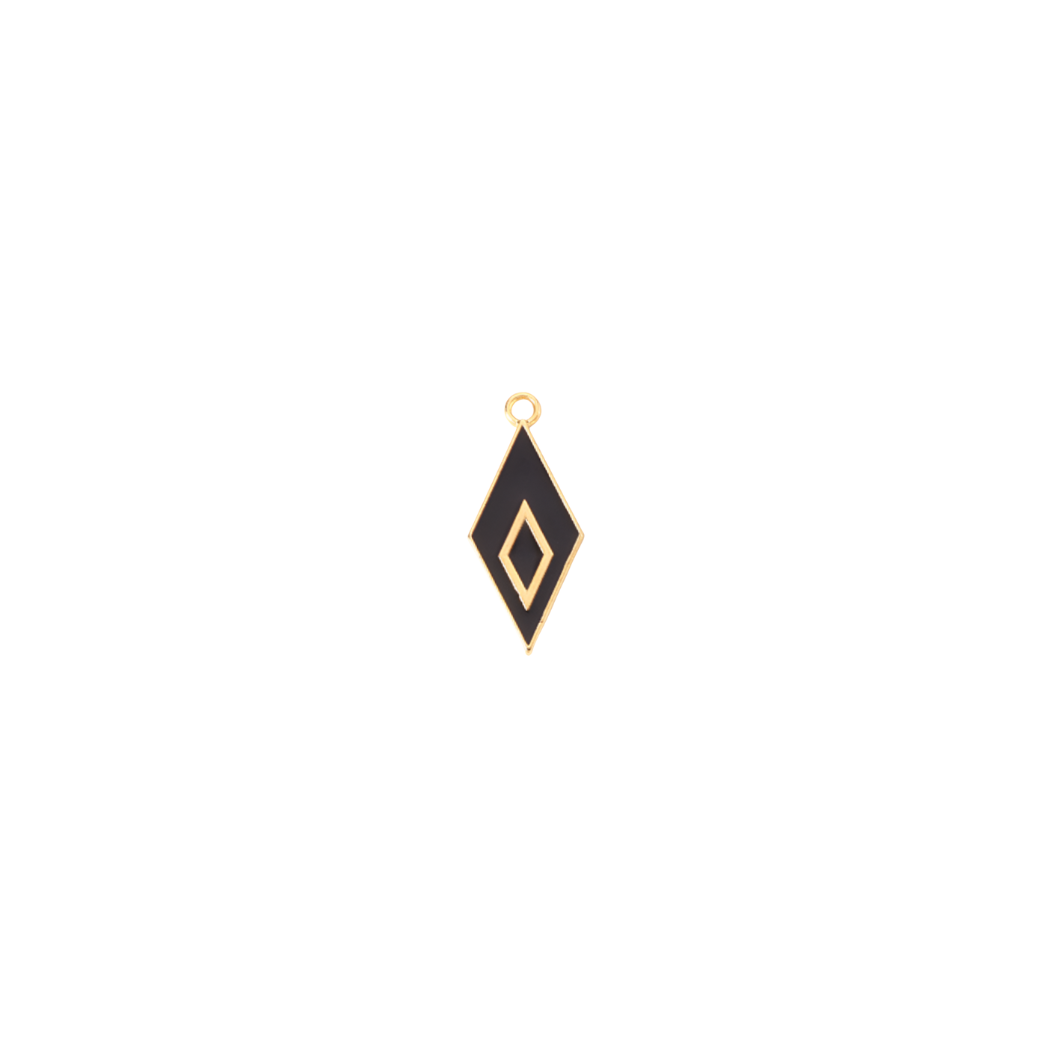 Gold Rhombus Black and Gold Charm