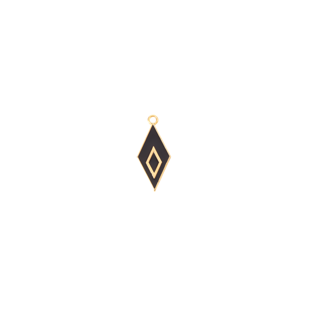 Gold Rhombus Black and Gold Charm