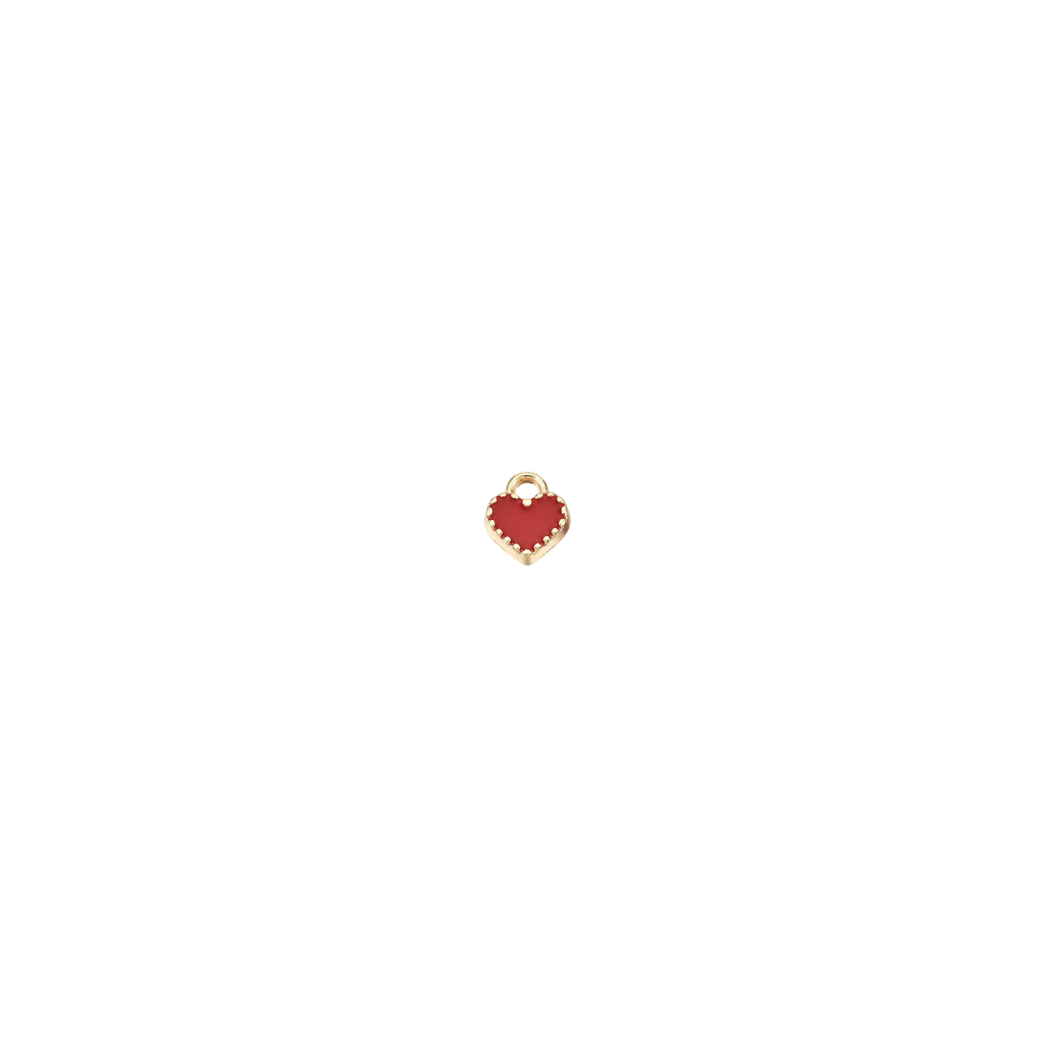 Gold Red Heart Charm