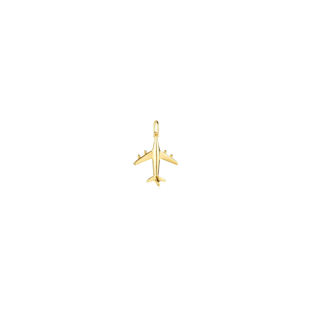 Gold Take Me Away Airplane Charm