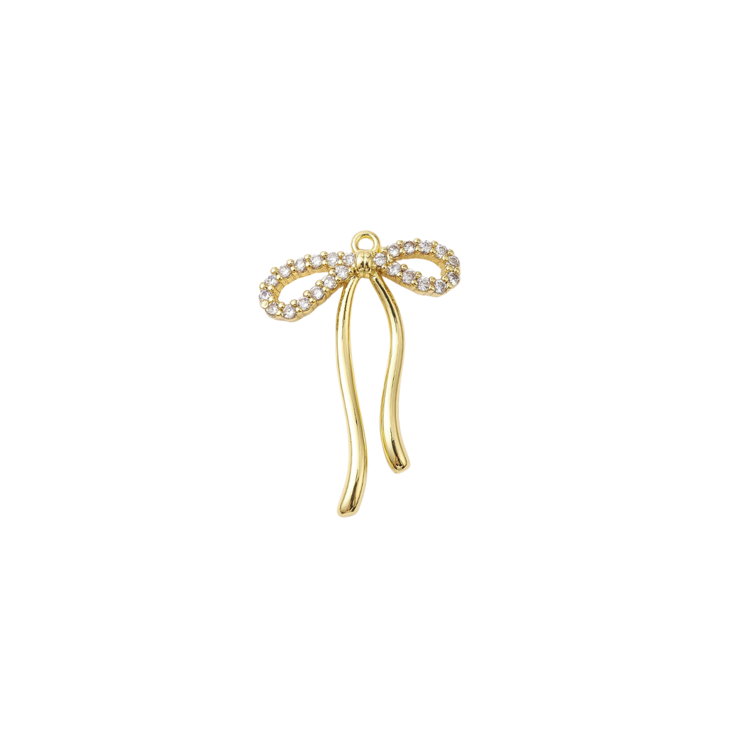 Gold Crystal Bow Charm