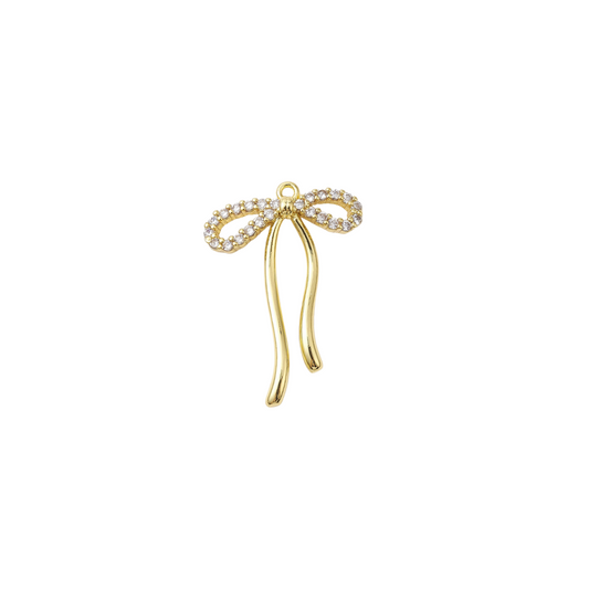 Gold Crystal Bow Charm