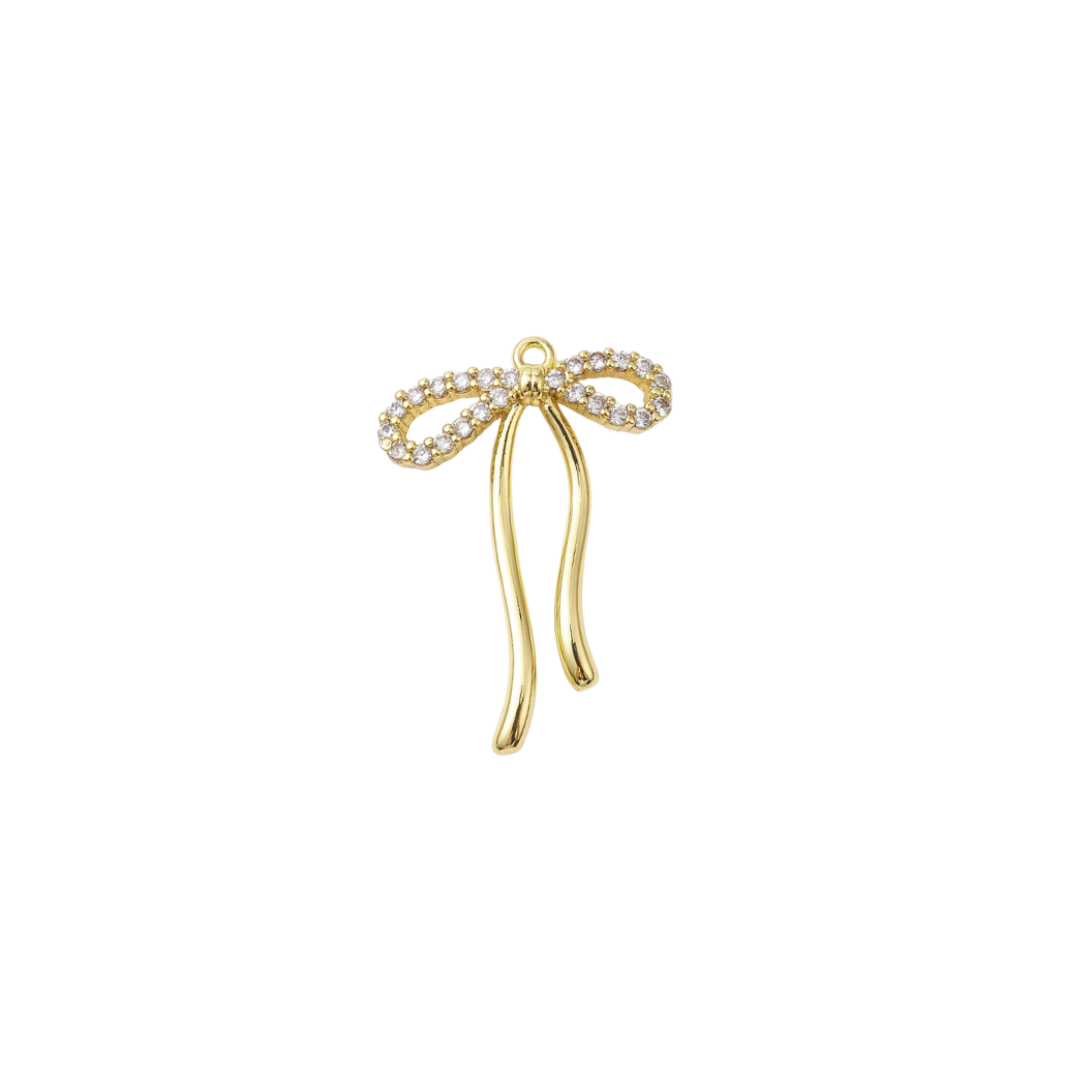 Gold Crystal Bow Charm