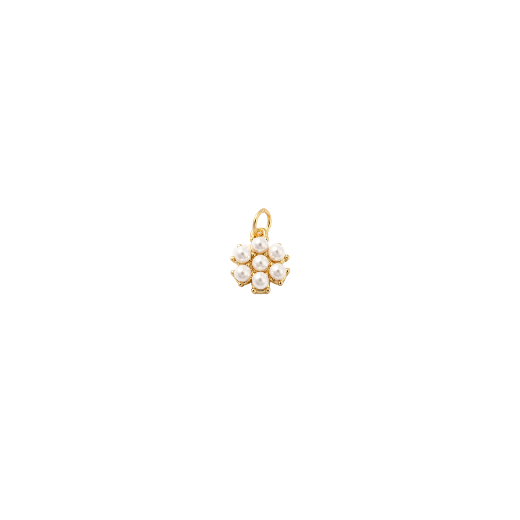 Gold Pearl Flower Charm