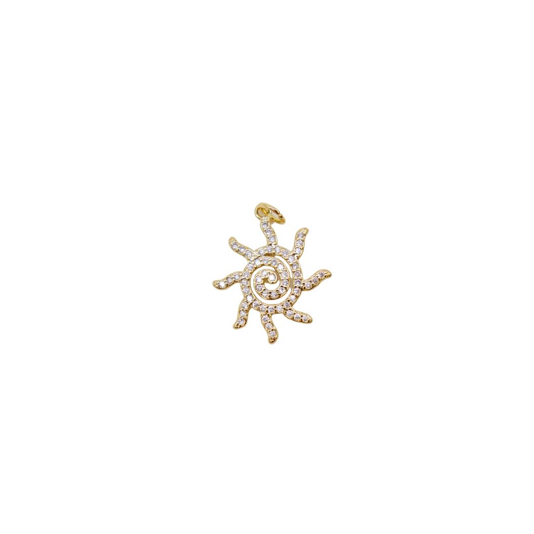 Gold Swirly Sun Charm