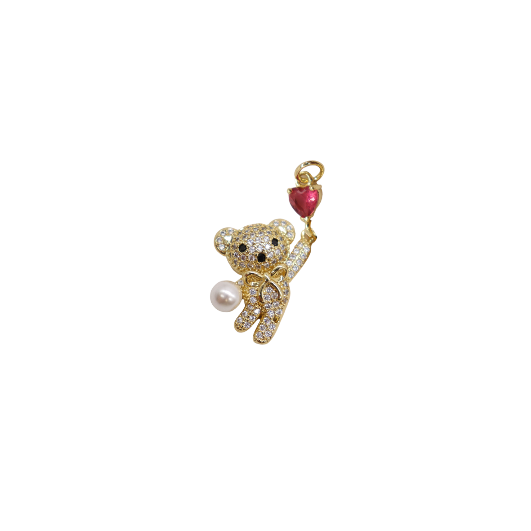 Gold Teddy Bear Of Love Charm