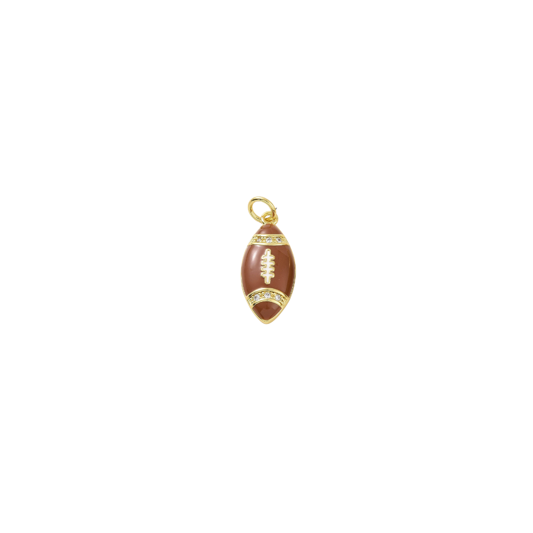 Gold Football Rugby Charm