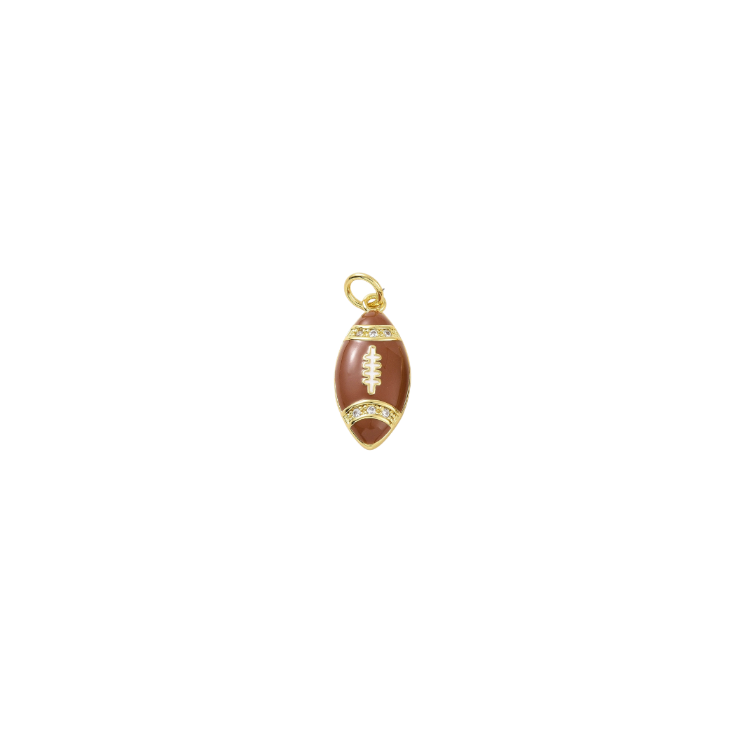Gold Football Rugby Charm