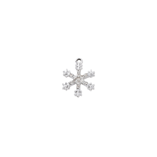 Silver Crystal Snowflake Charm