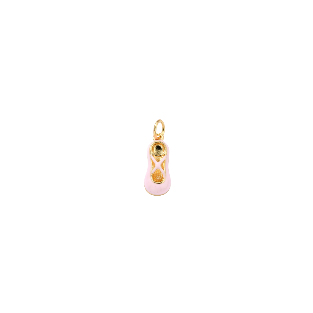 Gold 'On Pointe' Soft Pink Ballet Slipper Charm